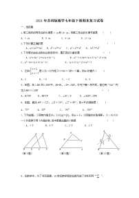 2021年苏科版数学七年级下册期末复习试卷七（含答案）