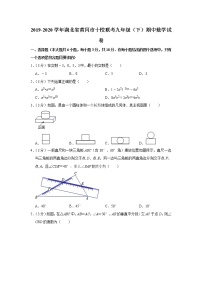 2019-2020学年湖北省黄冈市十校联考九年级（下）期中数学试卷