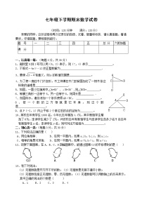 七年级下学期期末数学试卷(含答案)-