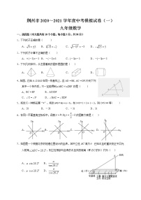 湖北省荆州市2021年中考模拟数学试卷（一）