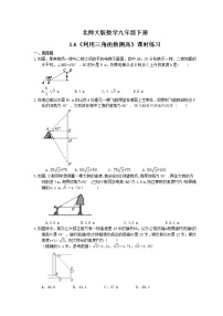 初中数学北师大版九年级下册6 利用三角函数测高课时作业