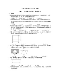 北师大版九年级下册4 二次函数的应用课堂检测