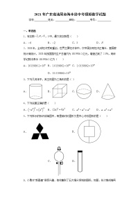 2021年广东省汕尾市海丰县中考模拟数学试题（word版 含答案）