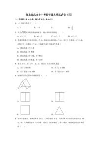 2021年湖北省武汉市中考数学模拟试卷附答案