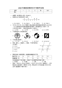 2020年湖南省郴州市中考数学试卷