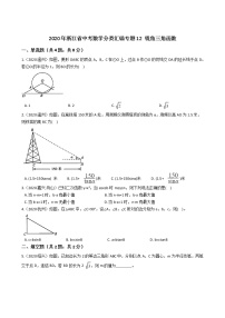 2020年浙江省中考数学分类汇编专题12 锐角三角函数