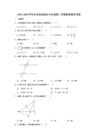 江苏省盐城市2019-2020学年七年级（下）期末数学试卷 （解析版）