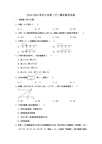 江苏省连云港市灌云县2018-2019学年七年级（下）期末数学试卷  解析版