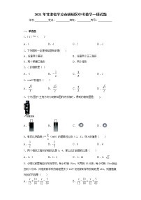 2021年甘肃省平凉市崆峒区中考数学一模试题（word版 含答案）