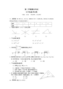 苏科版七年级下册数学期末考试 初一数学 (2)