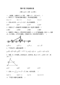 2020-2021学年八年级数学人教版下册期中复习检测试卷