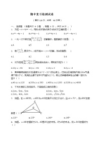 2020-2021学年人教版(五四制)数学七年级下册 期中复习检测试卷