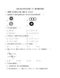 _江苏省苏州市 2020-2021学年七年级下学期期中数学试卷（word版 含答案）