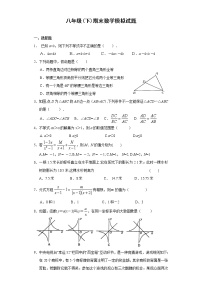 苏科版八年级数学下册期末数学模拟试题(含答案)