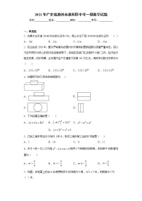 2021年广东省惠州市惠阳区中考一模数学试题（word版 含答案）