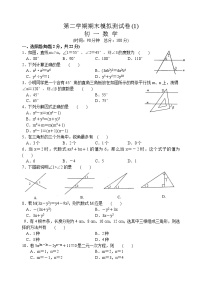 苏科版七年级下册数学期末模拟测试卷(1) 初一数学