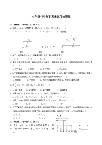 苏教版七年级下册数学下期末复习检测题