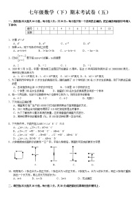 北师大版七年级下册数学期末试卷及答案 (5)