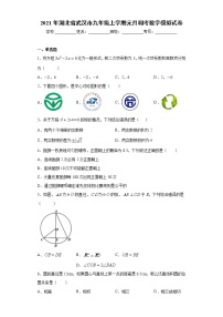 2021年湖北省武汉市九年级上学期元月调考数学模拟试卷（word版 含答案）