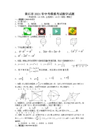 2021年湖北省黄石市中考模拟考试数学试题