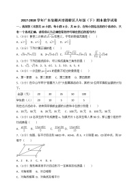 2017-2018学年广东省潮州市湘桥区八年级下期末数学试卷