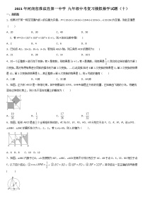 2021年河南省淮滨县九年级中考复习模拟数学试题（十）