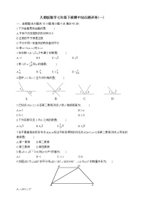 人教版数学七年级下册期中综合测评卷(一)