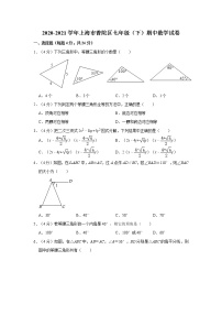 2020-2021学年上海市普陀区七年级（下）期中数学试卷