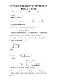 2021年海南省乐东黎族自治县九年级下学期毕业生学业水平模拟测试（一）数学试题（word版含答案）