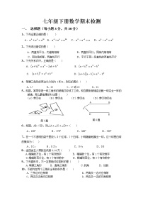 北师大版七年级数学下册期末测试题及答案