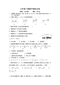 人教版七年级下册2011年数学期末试卷及答案