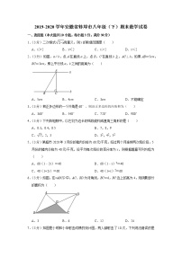 2019-2020学年安徽省蚌埠市八年级（下）期末数学试卷