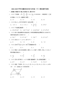 2018-2019学年安徽省安庆市七年级（下）期末数学试卷