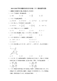 2019-2020学年安徽省安庆市七年级（下）期末数学试卷