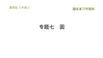 冀教版九年级上册数学课件 期末复习专题练 专题7　圆