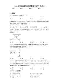 2021年河南省洛阳市涧西区中考数学一模试卷(word版含答案）