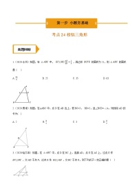 考点24 相似三角形—2021年《三步冲刺中考•数学》(全国通用)之第1步小题夯基础(原卷+解析)