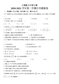 人教版初中数学2020-2021学年七年级第二学期月考数学模拟卷（含解析）