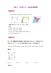 专题47  正方形与45°角的基本图问题-2021年中考数学二轮复习经典问题专题训练