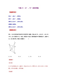 专题23  60°、90°旋转问题-2021年中考数学二轮复习经典问题专题训练