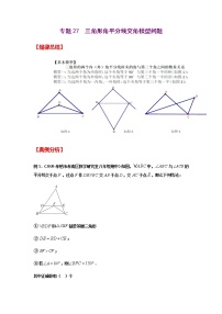 专题27  三角形角平分线交角模型问题-2021年中考数学二轮复习经典问题专题训练