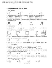 湖北省武汉市2021年中考数学模拟预测试卷（含答案）