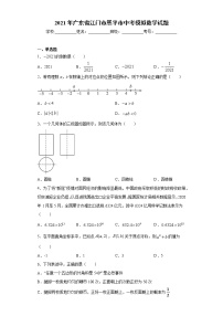 2021年广东省江门市恩平市中考模拟数学试题（word版 含答案）