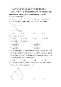 2021年山东省枣庄市台儿庄区中考数学模拟试卷（一）