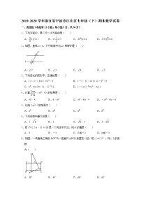 浙江省宁波市江北区2019-2020学年七年级下学期期末考试数学试卷