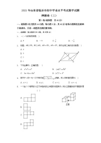 2021年山东省临沂市初中学业水平考试数学试题押题卷（三）