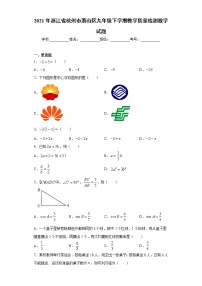 2021年浙江省杭州市萧山区九年级下学期教学质量检测数学试题（word版 含答案）