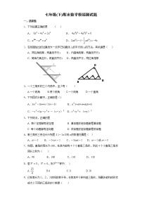 苏教版七年级下册数学期末数学模拟测试题(含答案)