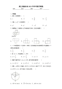 浙江省丽水市2021年中考数学真题（word版 含答案）