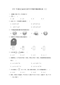 2021年黑龙江省哈尔滨市中考数学最新模拟卷（三）（word版 无答案）